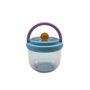 Plastic Round Food Storage Bento Box Container With Handle,Leak-Proof
